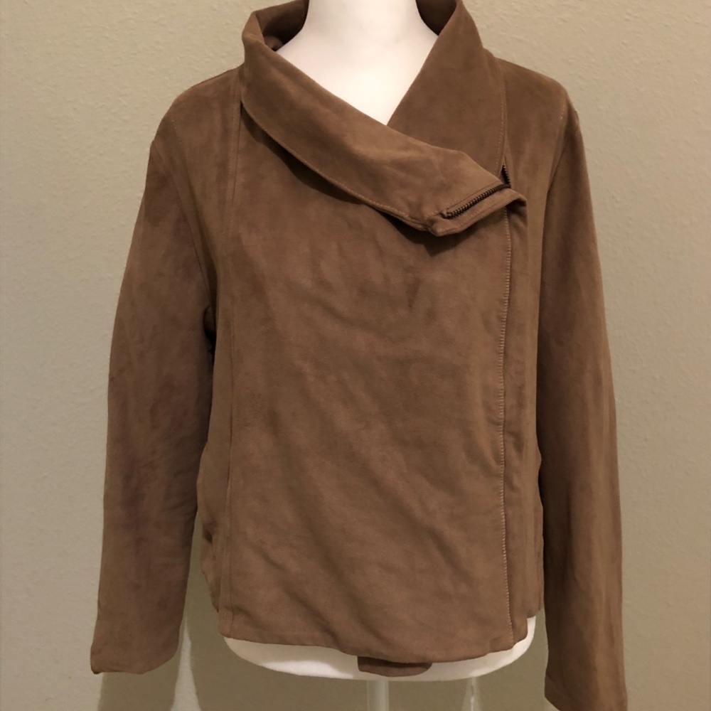 Brown Suede Jacket With Pockets - image 4